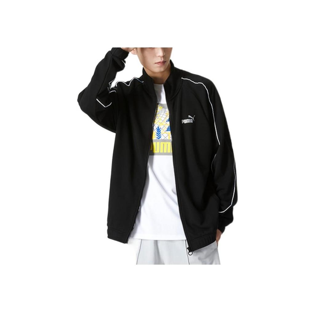 Puma Sports Fitness Training Comfortable Breathable Casual Knit Outdoor Logo Jacket Men Jackets Black 674644-01
