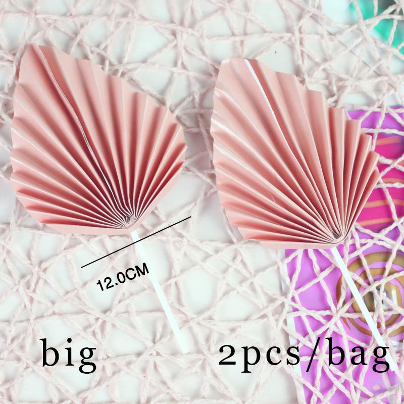 

2pcs Palm Spear Cake Topper Happy Birthday Golden Palm Leaf cake Decoration Wedding birthday party Baking Dessert Party Favors