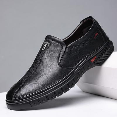 Autumn Men's Shoes Casual Soft Leather Trend One Pedal Breathable Lazy Men's Leather Shoes