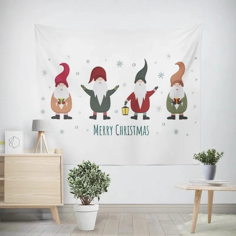 Christmas New Year Snowman Pattern Tapestry Living Room Sofa Home Decor Christmas Gift