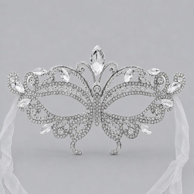Luxurious Alloy Full-face Mask, Halloween Party, Birthday Masquerade, Bride's High-end Mask