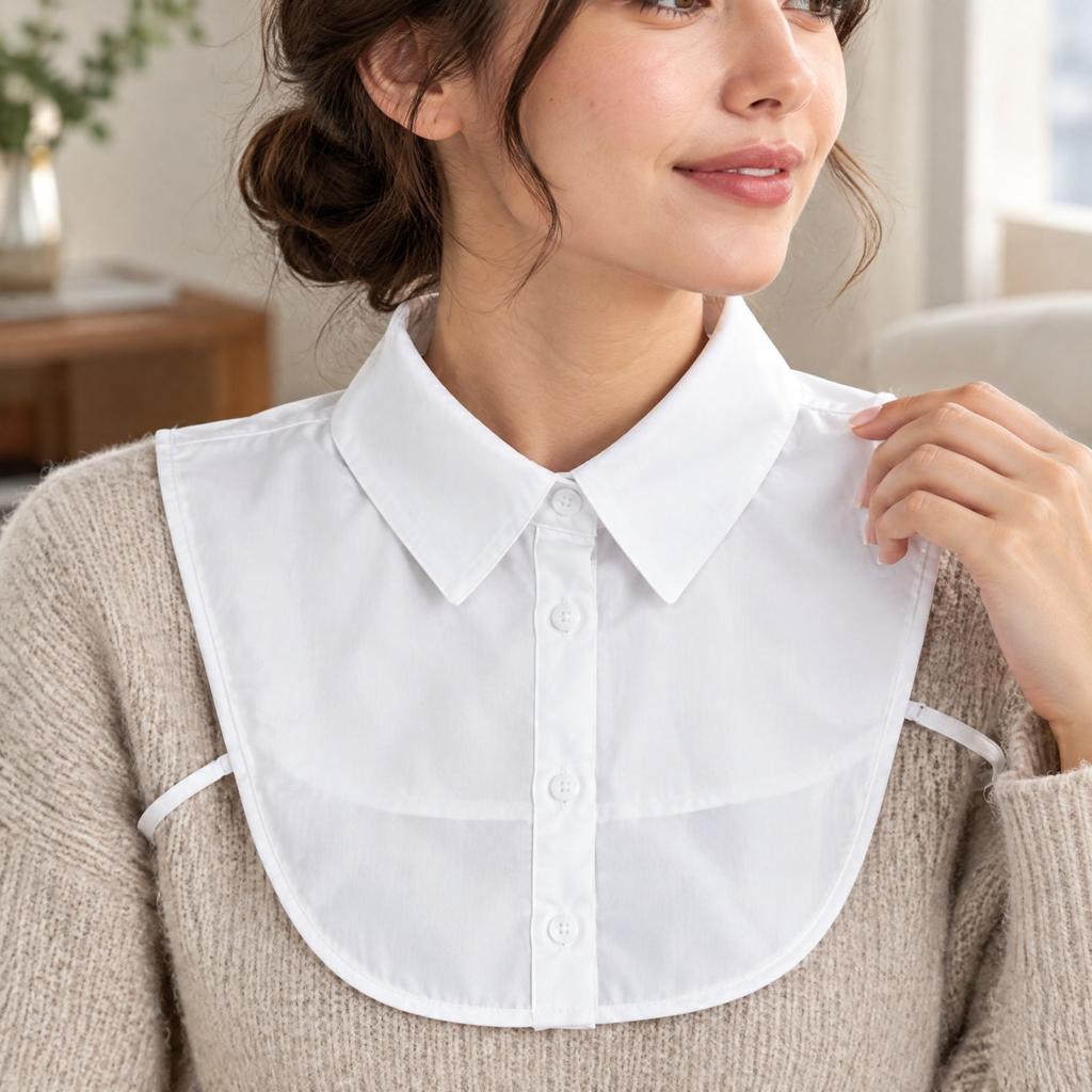 Women's Detachable Collar for Sweaters and Shirts, Versatile Fall Winter Stand Collar Accessory