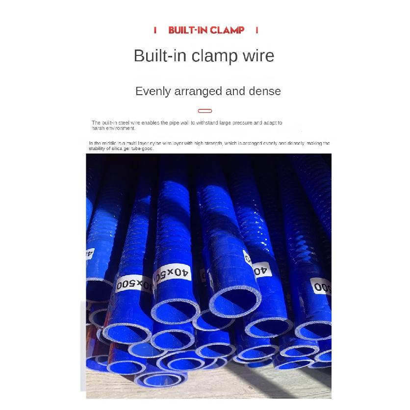 Lenght 400mm Blue SiliconeSteel Wire Corrugated Hose High Temperature Resistant Air Filter Pipe, Turbocharger Intake Pipe