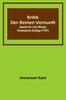 Kniha Kritik Der Reinen Vernunft Zweite Hin Und Wieder Verbesserte Auflage (1787)