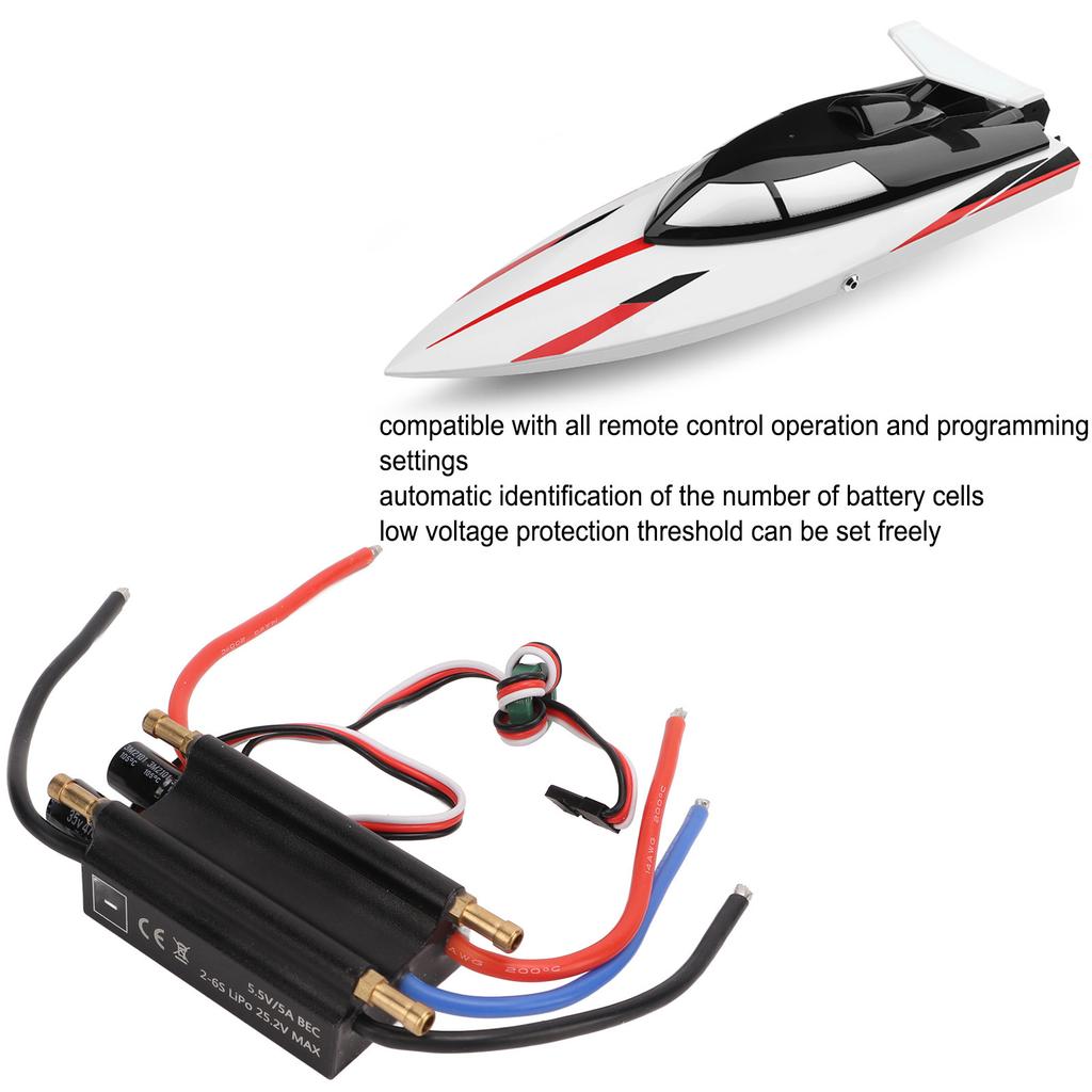 Brushless ESC 50A Water Cooling Two Way Bidirectional Electronic Speed Controller for RC Boat Airship Model