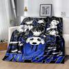 1pc Blue Rock Soccer Dream Flannel Blanket Soft Warm Throw Blanket for Bedroom Living Room Bed Travel Camping Picnic Gift. MT71601103