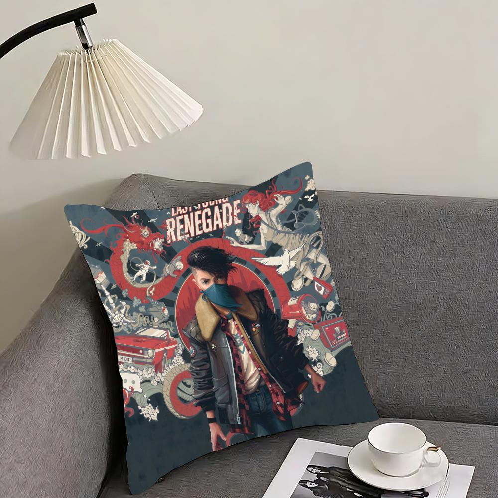 all time low rock band Cushion Cover Reversible Plush Pillow Cover – For car, sofa, bedroom, perfect as a gift.