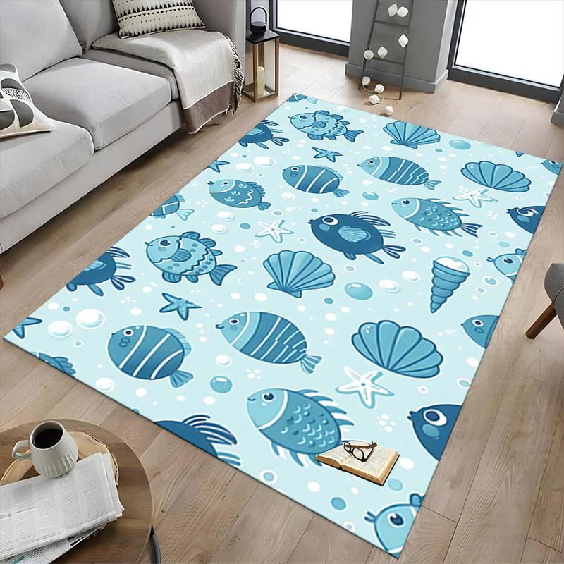 1PC Fish Shell Extra Large Non-Slip Floor Carpet, Office, Family, Bedroom, Studio - Large Area RugJ0334