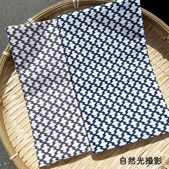Dyeing Anbo Hand Towel Bark Diamond Pattern Authentic Dyed Cotton Made In 35cm X 100cm "Pine Iron-Colored Ground" 100% Tokuoka, Japan,