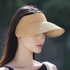 Summer Sun Hat, Large Brim Straw Hat, Hollow Top Foldable Sun Protection Hat for Vacation Daily Wear