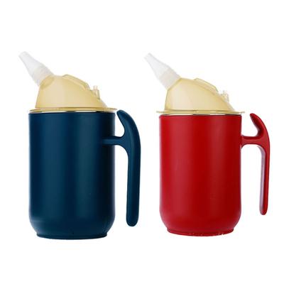 Straw Cup For Bedridden Patients Anti Choking Leak Proof 400ml 304 Steel With Ergonomic Handle And Easy Cleaning Design