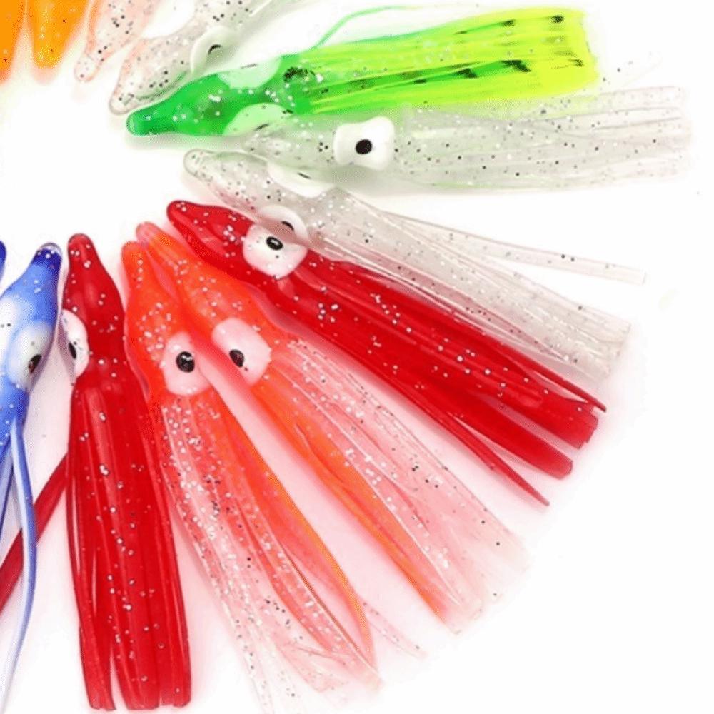 50PCS Soft Squid Skirt Bait Mixed Color Saltwater Fishing Lures Sea Fishing Lures  Saltwater Fishing