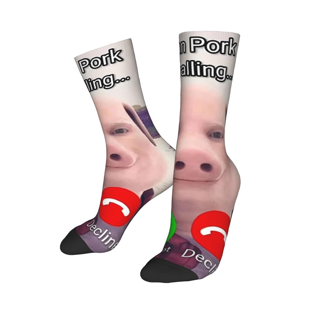 Men Women John Pork Is Calling Funny Meme Accessories Socks  Sweat Absorbing Socks Fashion For Sports Wear