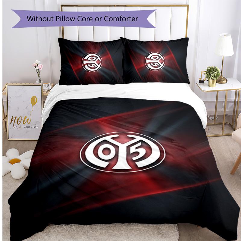 Mainz FC Printed 3PCS Bedding Set Breathable Duvet Cover with Pillowcases Decorative Bed Linen for Bedroom Home