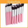 Makeup Brush Set With Artificial Fiber Bristles And Wooden Handles For Professional Artists