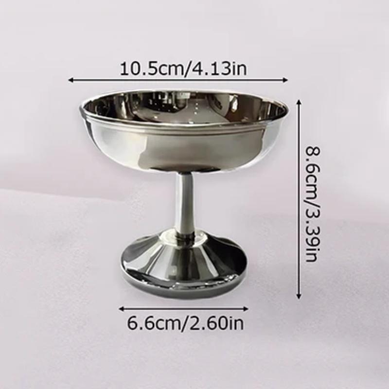 Oțel inoxidabil înghețată cupă fructe bol înalt picior milkshake desert cupă acasă multifuncționale recipiente lumină lux salată bol