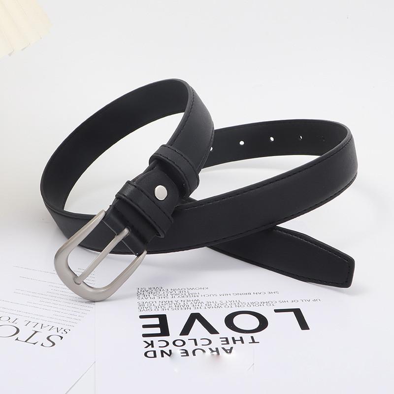 Slim Womens Belt Black Minimalist Accessory Vintage Versatile 105cm Fashion