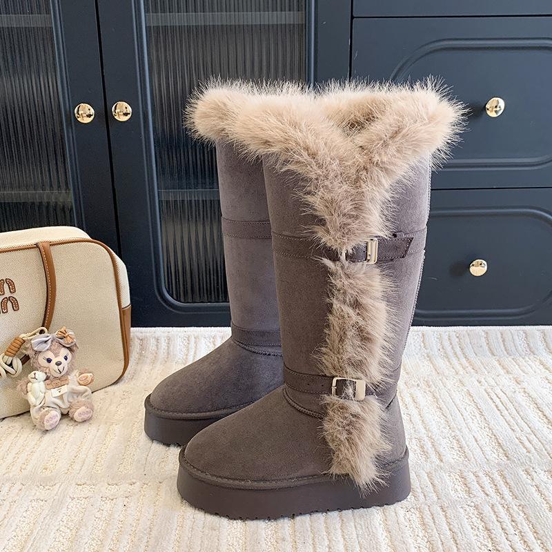 Women's Soft Elastic Winter Warm Cold Padded Snow Boots Thick-soled Non-slip Wear-resistant Outdoor Leisure Sports Cotton Boots