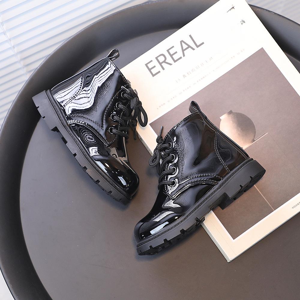 2025 New Spring/Autumn Children’s PU Leather Martin Boots for Boys and Girls