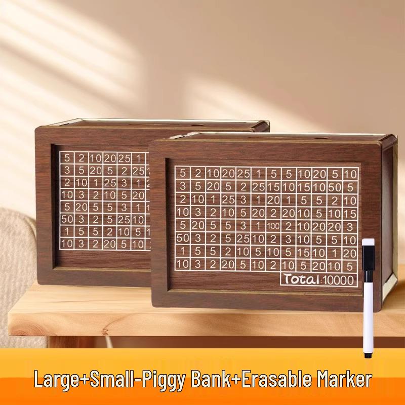 High-End Wooden Piggy Bank: New 2025 Model, Perfect Birthday Gift for Men & Women - Savings Only