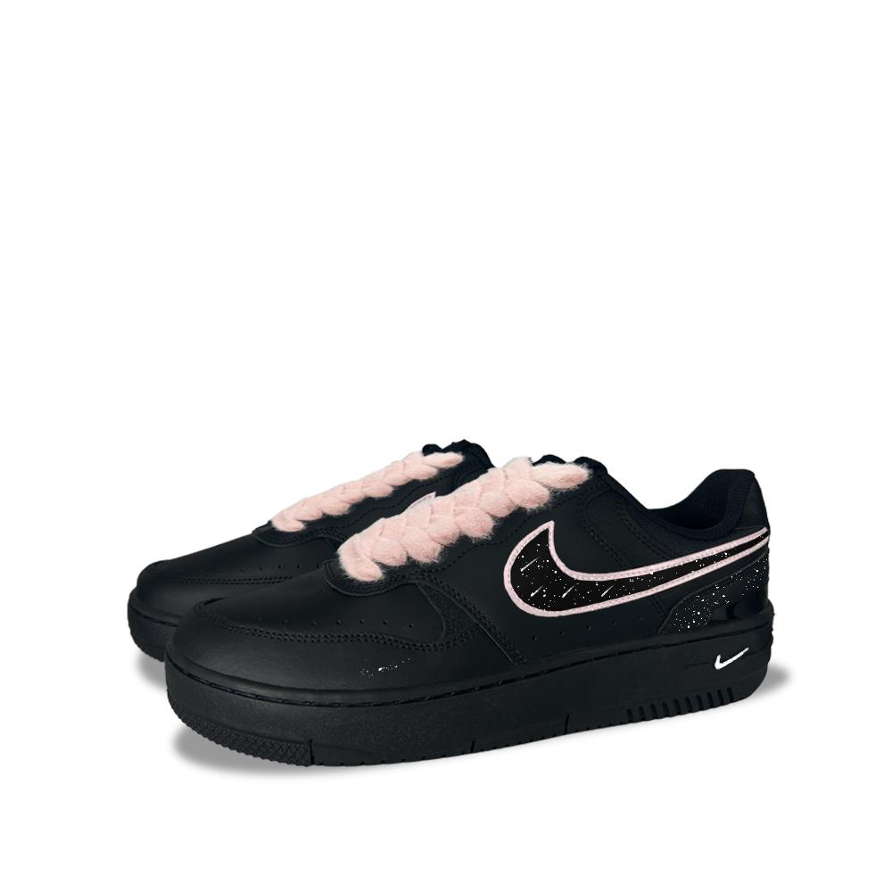 Nike Gamma Force Velvet Edge Orbit Synthetic Leather Low top Skateboard Shoes Women's Black HQ1674-001(team1544-)