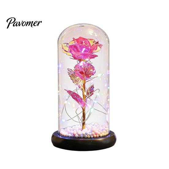 Birthday Rose Present Flower Gifts for Her Mom Wife Grandma Light Up Eternal Gift in A Dome Romantic Anniversary Valentine's Day Christmas