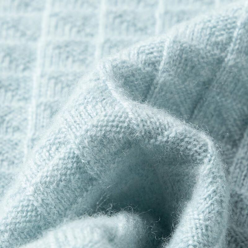 TUHUANG Women's Pure Wool High-Neck Pullover Sweater