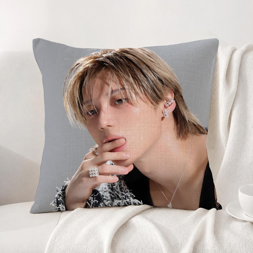 Kpop Taemin Cushion Cover Natural Linen Pillowcase Set AllinOne Decor Cushion Cover for Sofa Bedroom Chair