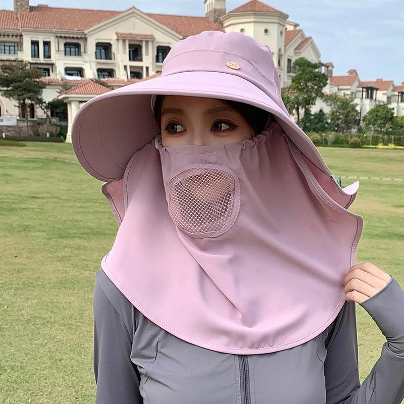 New Summer Outdoor Cycling Tea Picking Breathable Neck Protection Shawl Hat Full Face Sunscreen Hat Big Edge Sun Hat