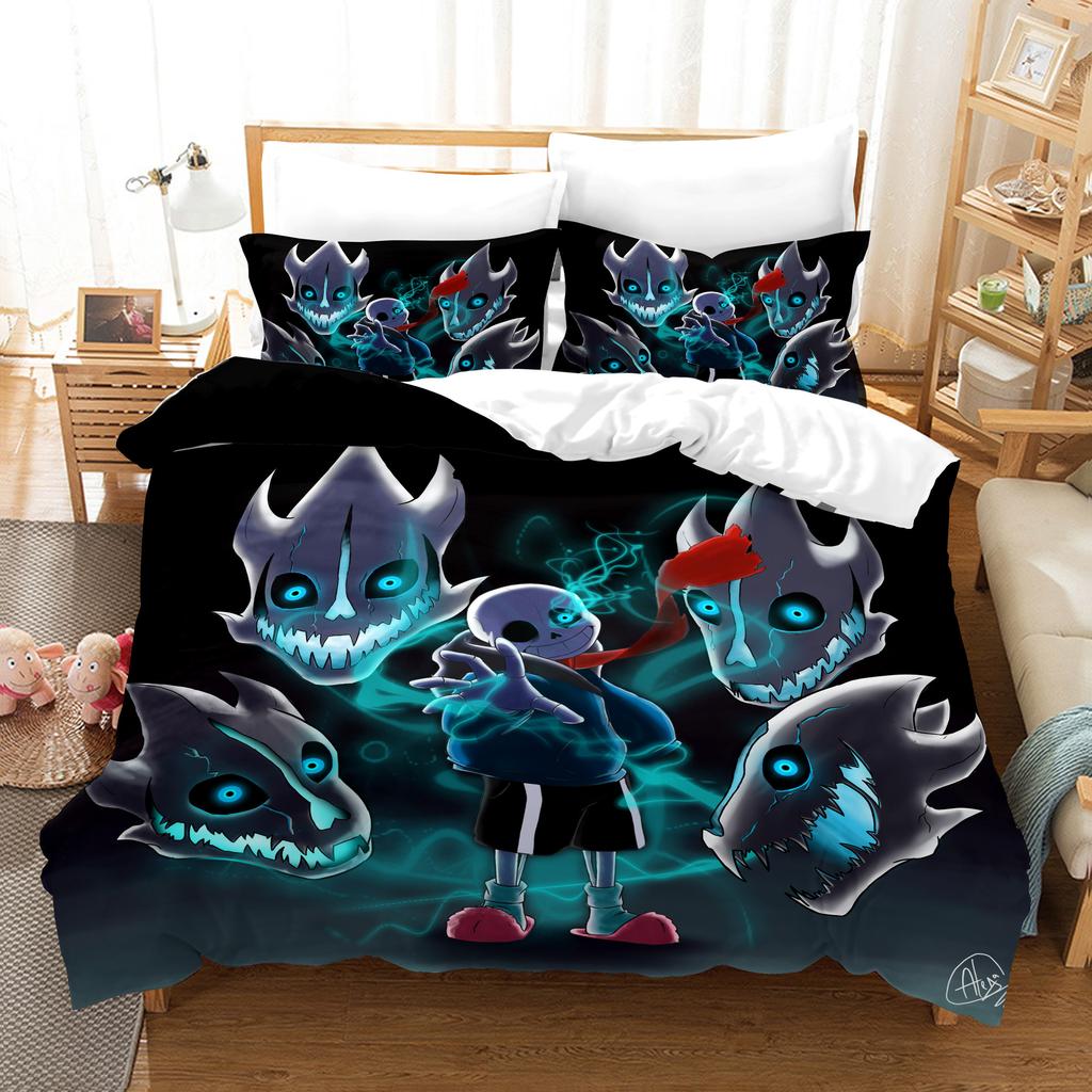 3pcs Bedding Set Animation Wish 3D Printed Cozy Duvet Cover King Queen Twin Size Birthday Gift for Adult Bedroom Decor