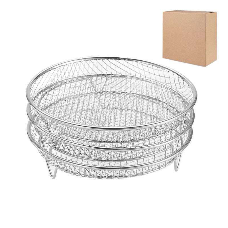 Edelstahl Drei-Schichten Heißluftfritteuse Dörrgerät Rack