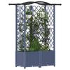 Raised Garden Bed with Trellis and Hanging Roof Gray 122 X 40 X 141 Cm PP