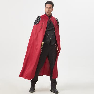 Medieval European Royal Cape Plus Shoulder Pads Men's and Women's Retro Bead Curtain Gear Chain Hooded Cape