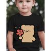 European Sizes Boys' Short-Sleeve Summer Top with Cute Cartoon Bear, Flower, and Star Patterns