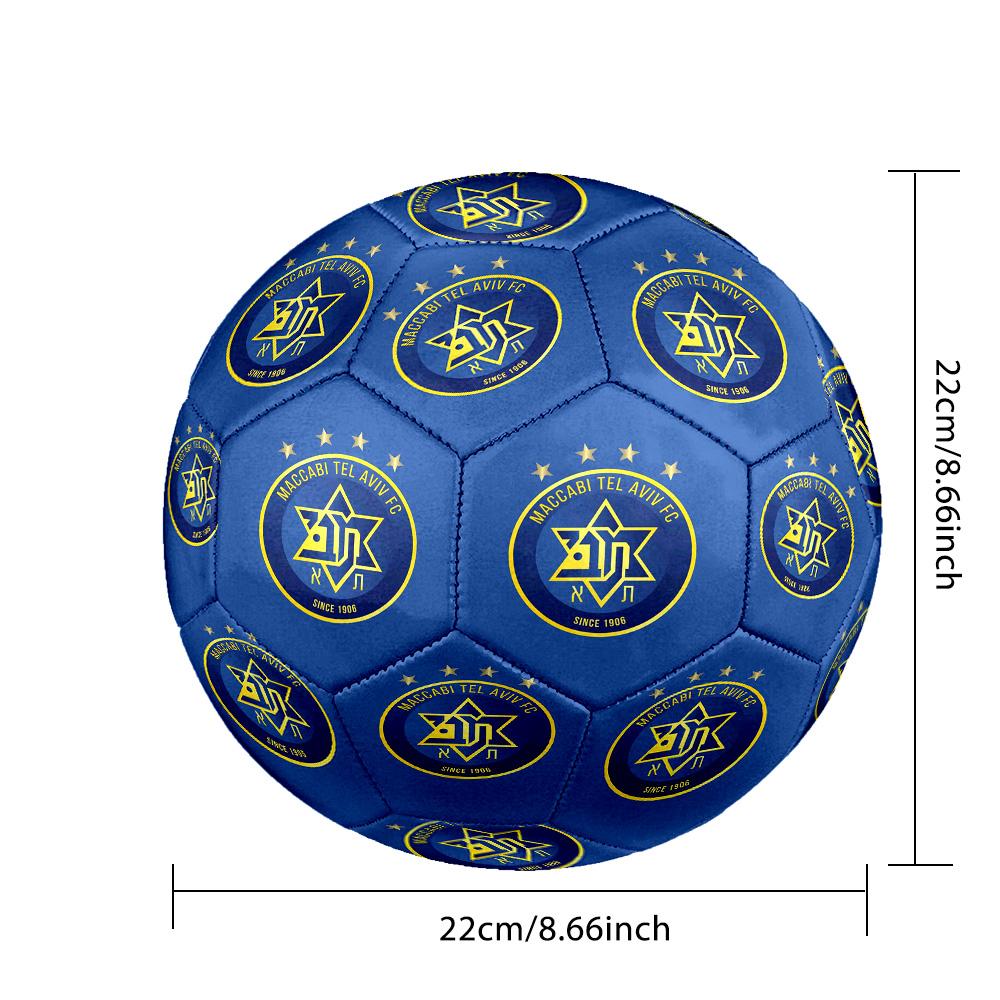 Maccabi Tel Aviv FC Indoor Soccer Ball Size 5 Colorful All Ages Machine Stitched PVC Competition Ready Durable High-Bounce