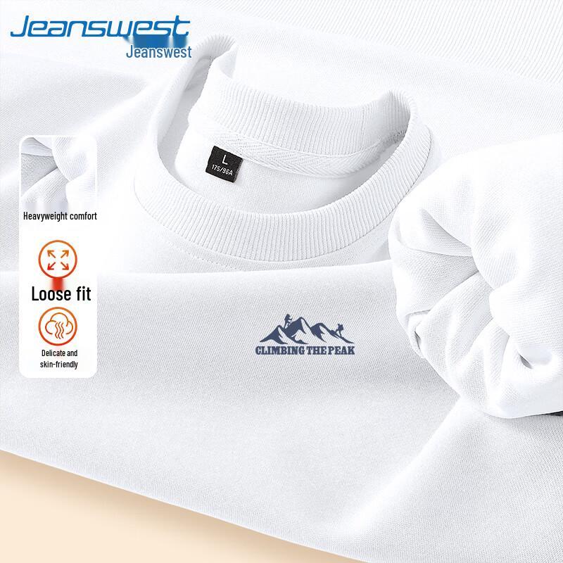 Jeanswest Men's American Style Heavyweight Round Neck Sweatshirt