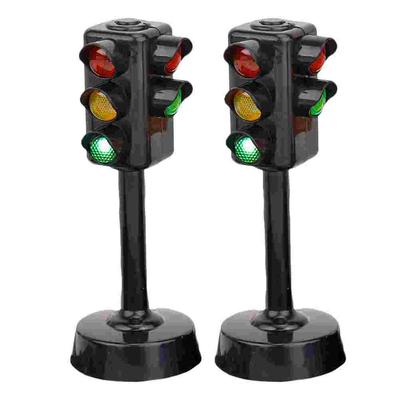 2pcs Role Play Traffic Lights Crosswalk Signal Game Children Traffic Pretend Play Traffic Lamp Toy Kids Skill Development Toy
