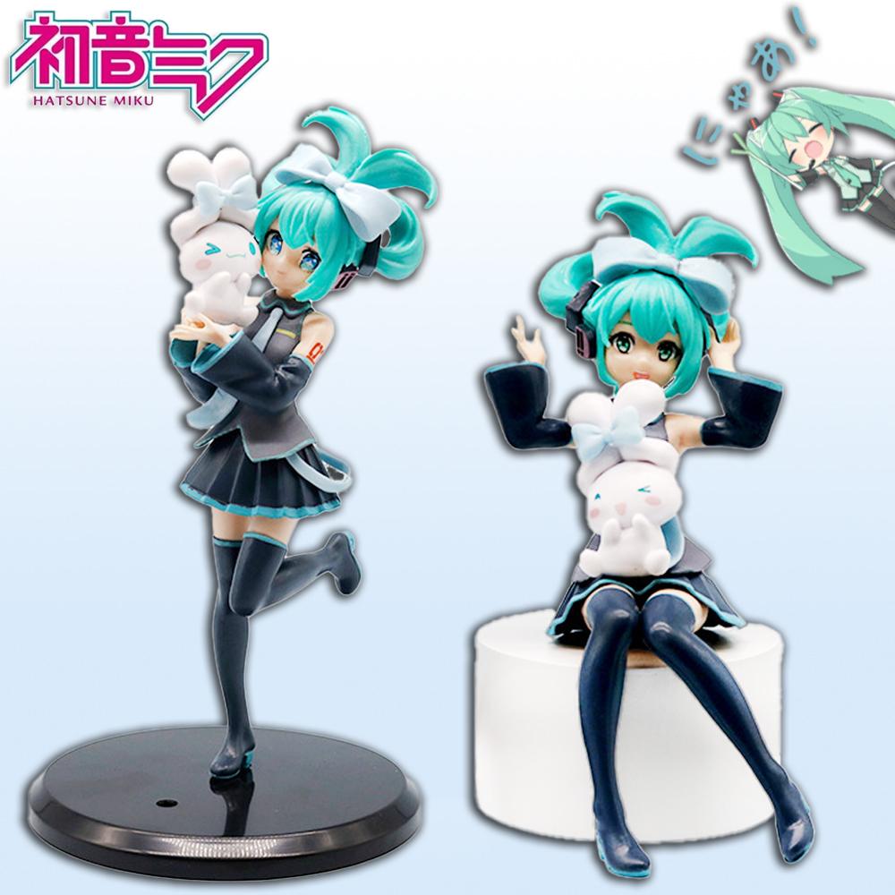 21Cm Anime Hatsune Miku X Cinnamoroll Figurine Anime Peripheral Collectible Model Desktop Decoration Kids Kawaii Gift