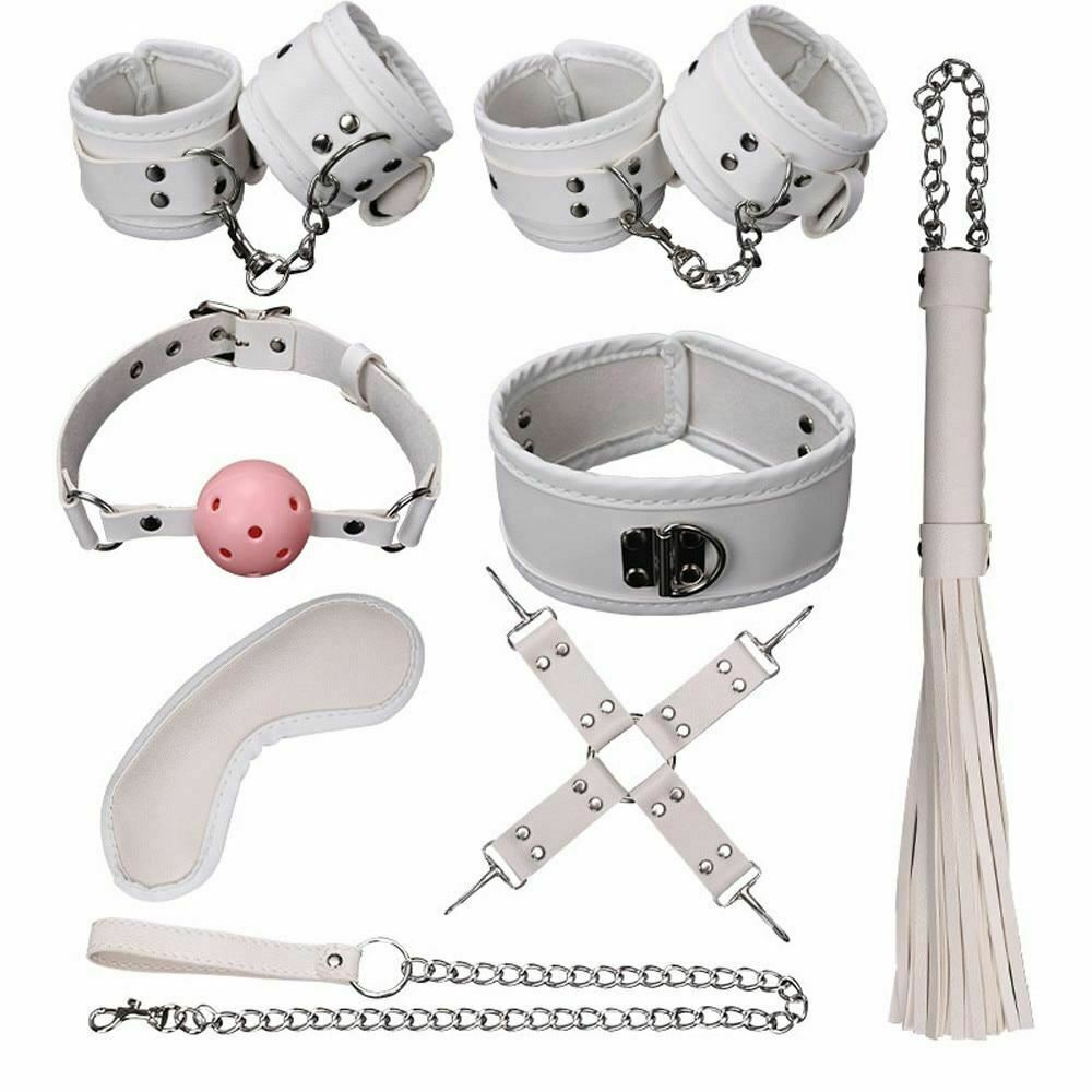 8 / Pcs   Set Fetish Kit Collar Gag Cuffs Leash Flogger Hogtie  Starter Kits