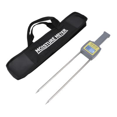 Grain Humidity Tester LED Backlit LCD Display Auto Power Off Long Probe Portable Digital Grain Humidity Meter Grain