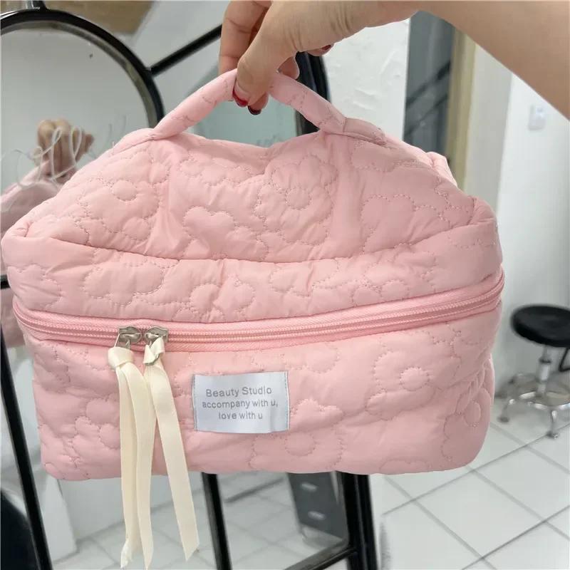New Flower Pattern Women Makeup Bag Toiletries Cosmetic Organizer Zipper Bag Travel Wash Pouch Cosmetic Bag Female Make Up Bags