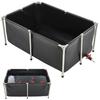 VEVOR Canvas Fish Pond, 126.8 Gal Above Ground Fish Pond, Foldable PVC Koi Tank, Rectangular Goldfish Tank with Stable Frame and Drain Valve