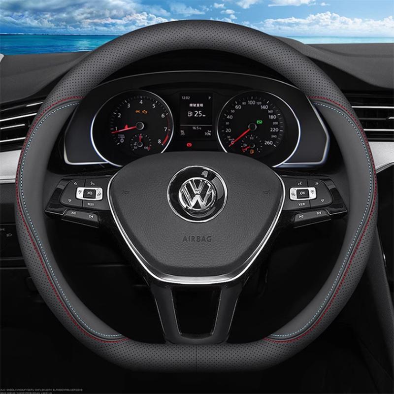 W14Car Steering Wheel Cover For Volkswagen VW Atlas Golf 8 Mk8 Polo Jetta Passat B9 Tiguan Auto interior accessories