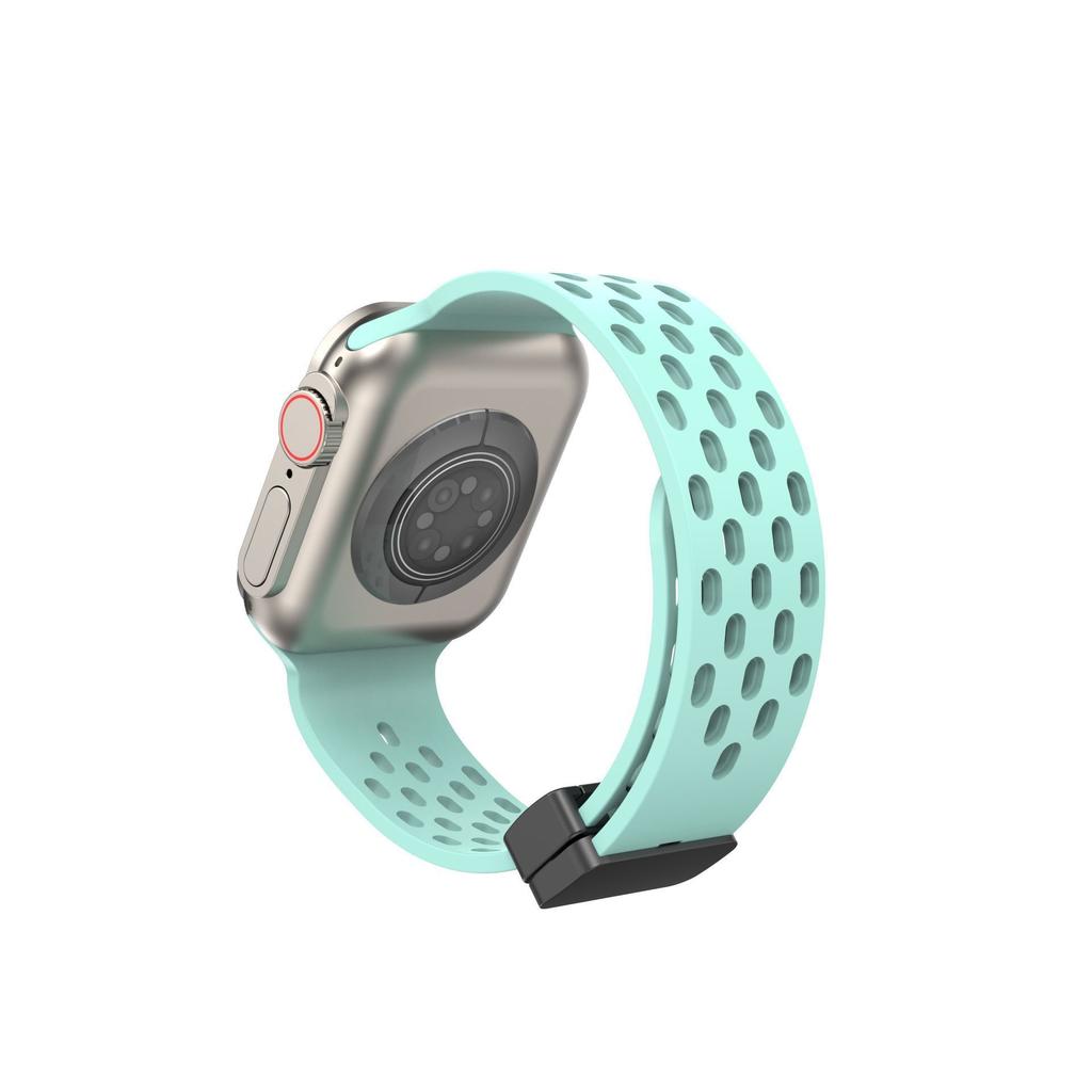 Silikon Uhrenarmband für Apple Watch- Atmungsaktive Magnetische Faltschließe Sport Uhrenarmband für iWatch Ultra/9/8/7/6/5/4/3/2/1/se/2022 49mm 45mm 44mm
