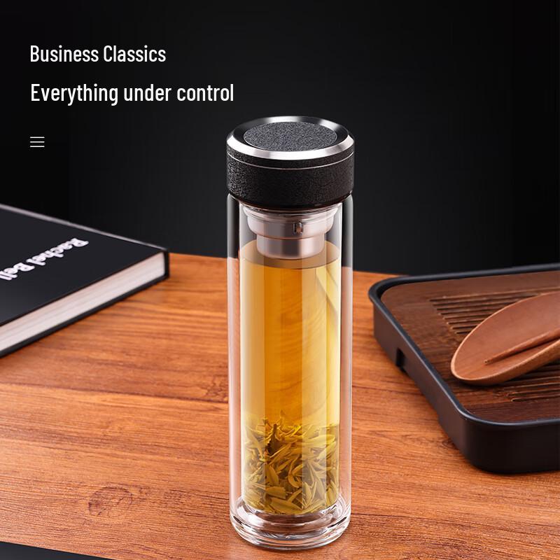 Simita Double Wall Glass Tea Cup, 350ml