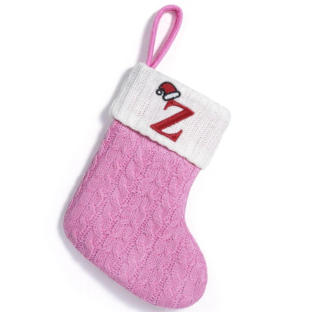 Thickened Christmas Alphabet Knitted Socks Large Capacity Candy Gift Bags  Xmas Gift