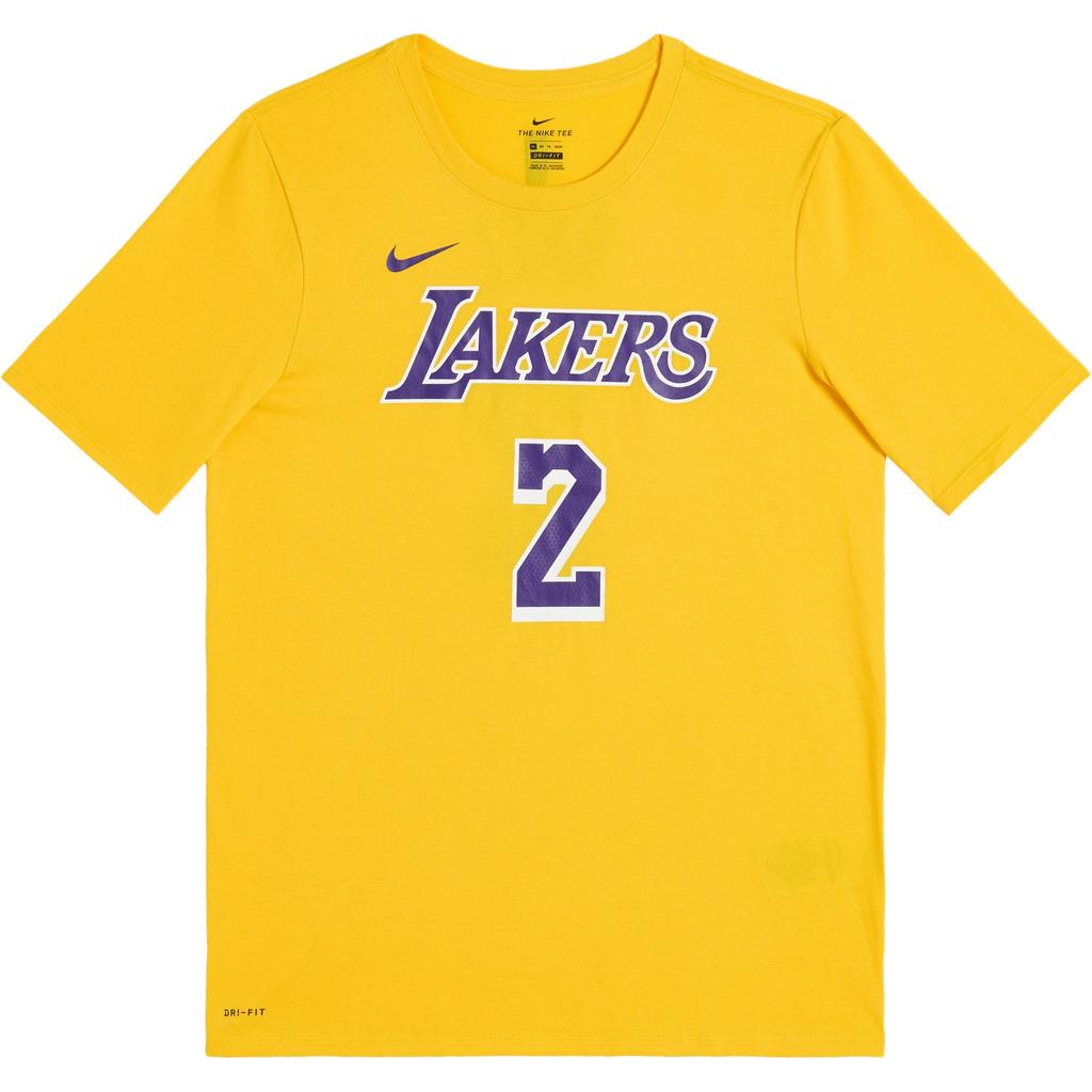Nike NBA Collaboration Los Angeles Lakers Dri-Fit T-Shirt Comfortable Crew Neck Short Sleeve Kids Tops Yellow 3Z2B711F1-LAKBL