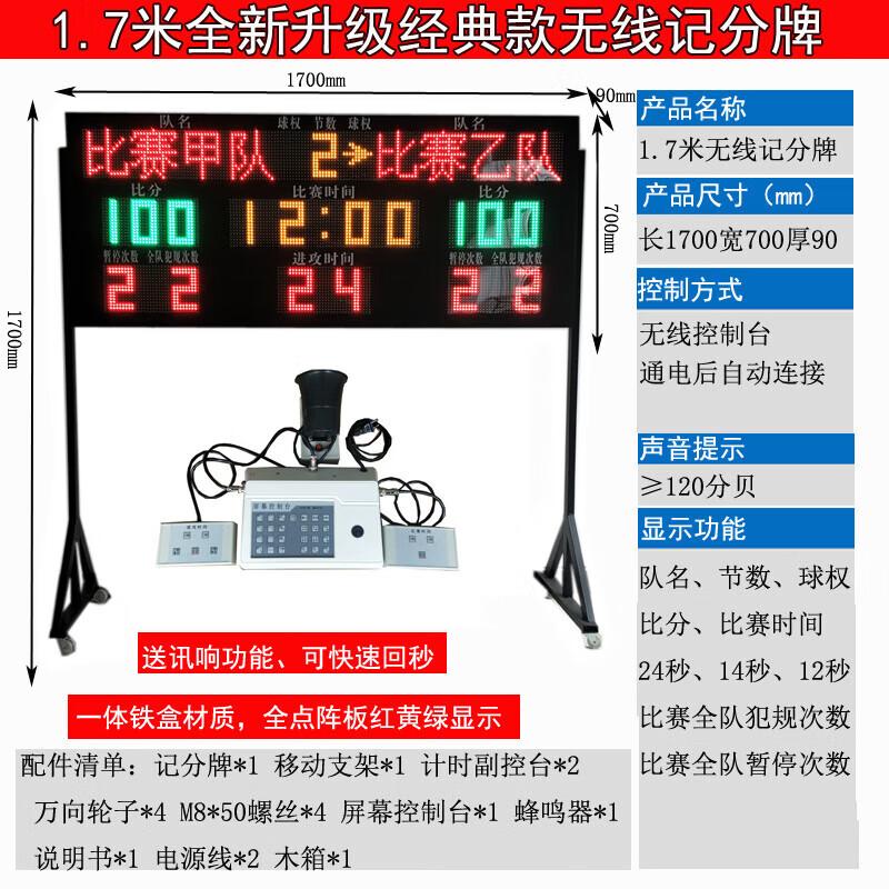 Basketball Electronic Scoreboard with 24-Second Wireless Timer