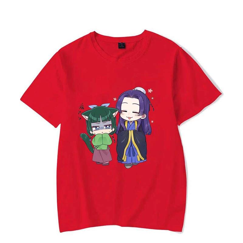 

Популярные аниме футболки Дневник фармацевта с принтом летнего пуха для женщин, футболка с короткими рукавами свободного кроя 3XL