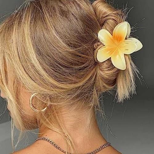 Pince à cheveux - Fleur - 4 cm x 8 cm - 4 pièces - Différentes couleurs